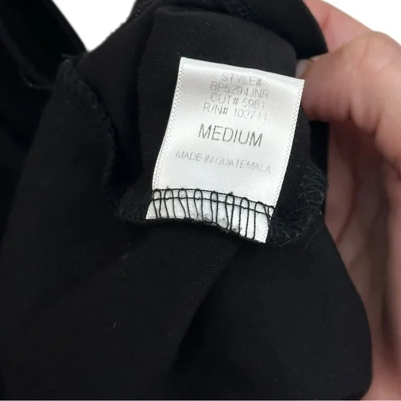 Olivia Moon Black Women's Cold Shoulder Top Flutter Sleeves - Size Medium - Picture 3 of 5